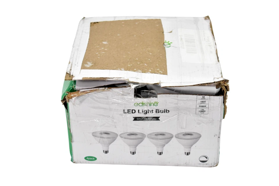 EDISHINE PAR38 LED Flood Light Bulbs 4-Pack 18W 5000K 1800lm Daylight HLBP38J - Image 1 of 4