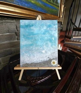 Ocean paintings on canvas. Resin, Acrylic. Wall Decor. Sand, Daisy. Waves. - Picture 1 of 4