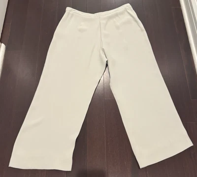 PANTALONES GIORGIO ARMANI ETIQUETA NEGRA MUJER SEDA PIERNA ANCHA-TALLA:48-GRIS PÁLIDO-COMO NUEVOS Foto 1 de 4