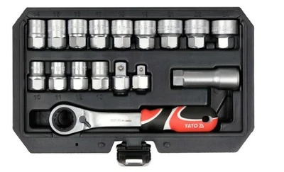 YATO Set di chiavi a bussola YT-38653 acciaio al cromo-vanadio