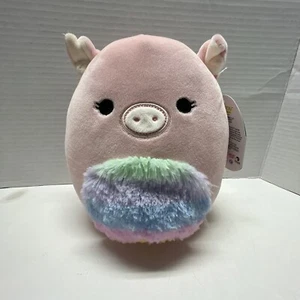 Squishmallows Hettie 8” Hog Pig Fuzzy Rainbow Tummy Easter 2022 BNWT Kellytoy - Picture 1 of 6