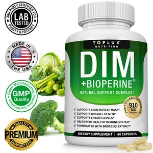 DIM Supplement 910 MG BioPerine for Menopause, PCOS, Estrogen Metabolism&Balance - Picture 1 of 8