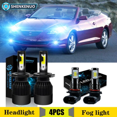 For Toyota Solara 1999-2001 8000K Combo 4X Front LED Headlight + Fog Light Bulbs - Image 1 of 4