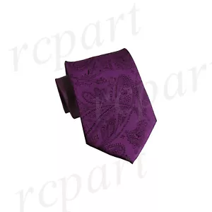 Nueva corbata de poliéster para hombre cuello solamente cachemira dalia púrpura boda graduación formal - Imagen 1 de 2
