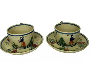 Set piattini tazza tè giallo HB Henriot Quimper Soleil Francia Provencial Cottage 2 - Foto 1 di 17
