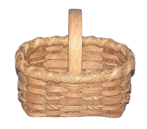 Vintage Handmade Woven Miniature Market Basket Cover