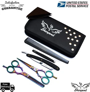 Professional Barber Hairdressing Scissors Hair Cutting Thinning Shear Set 5.5"  - Picture 1 of 5