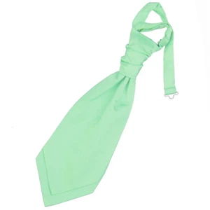 Mint Green Boys Satin Plain Solid Pre-Tied Ruche Wedding Cravat by DQT - Picture 1 of 2