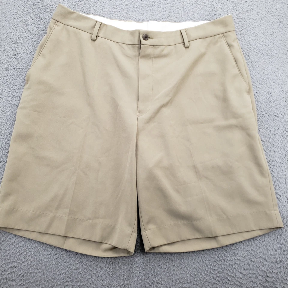 Pantalones Cortos Alan River Para Hombres 38 Tostados Golf Frente Plano Ligeros Exterior Caqui Chino Foto 1 de 4