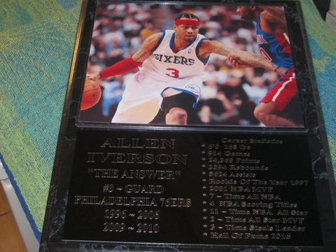 Allen Iverson - Philadelphia 76ers statistics plaque - New Lower Pricing!! Cover