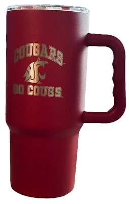 Vaso Washington State Cougs con mango, pajita y tapa multiuso apagador 24 oz Foto 1 de 4