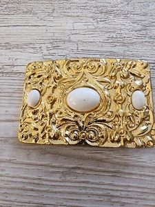 Rare, Unique, and Vintage 80's Gold Plated Metal Belt Buckle. - Picture 1 of 5