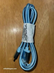 Wireless Gear 3FT Micro USB  Fabric Cable - Blue - Picture 1 of 1