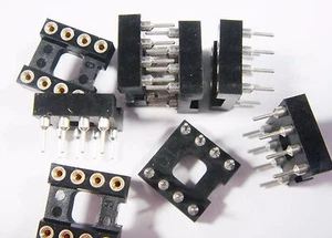 5x DIL8 Casquillo Versión Precisión Rotada Contactos Oro #9-20/1 - Bild 1 von 7