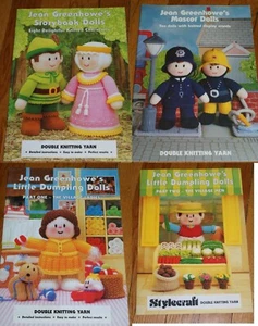JEAN GREENHOWE Mascot/Storybook/Village Ladies Men Set 4 Pattern Books Knitting - Picture 1 of 12