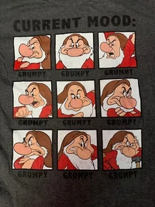 Current Mood Grumpy Dwarf Disney Gray T-Shirt - Size Large - Picture 1 of 5