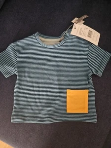 T-Shirt Baby unisex bellybutton Größe 56 weiß aufgesetzte Tasche gestreift neu - Bild 1 von 3