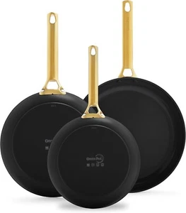GreenPan Reserve PFAS-frei, 3-teiliges Bratpfannenset, 8" 9,5" und 11", schwarz - Bild 1 von 5