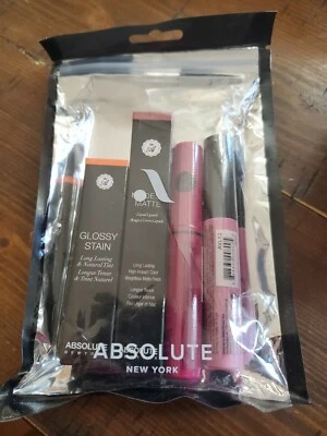 ABSOLUTE NY LIPSTICK/LIP GLOSS SHADES - 4 PC SET NEW; FREE SHIPPING - Image 1 of 2
