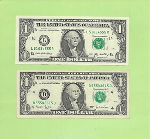 '51634555 & 55543615' .. FORWARD & BACK SERIAL $1 MATCH 2006 ..CU & 2003 - Picture 1 of 1