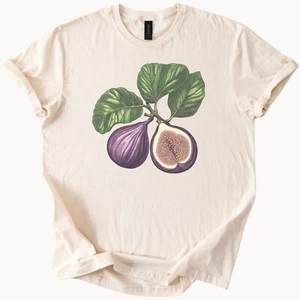 Fig Graphic Tee Botanical Fruit Shirt - Picture 1 of 6