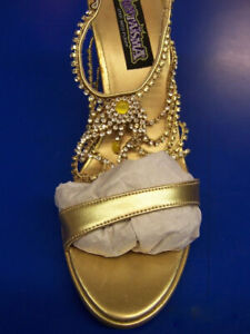 CLEOPATRA Shoes Gold Egyptian Roman Sandal  Halloween Adult Costume Accessory