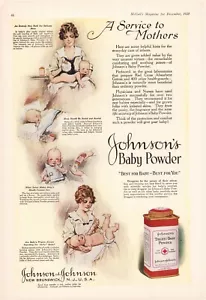 1920 JOHNSON BABY POWDER & SWIFT CHRISTMAS HAM LG FORMAT 11x15 MAGAZINE AD - Picture 1 of 3