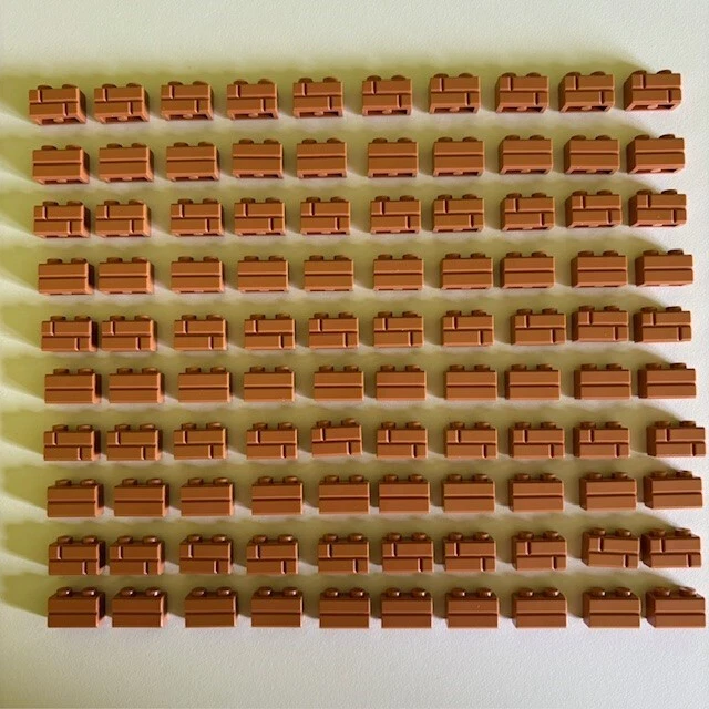 LEGO Profile/ Masonry Brick (part 98283) 100 pieces, BROWN, FREE UK Postage - Image 1 of 1