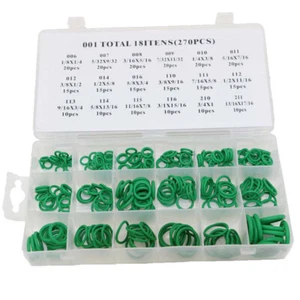 270Pcs 18 Sizes A/C System O-Ring Gasket Seals Washer Rapid Seal Repair Kits - Foto 1 di 12
