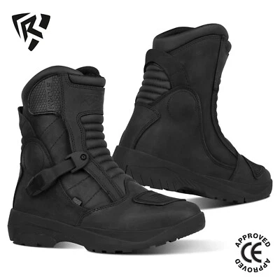 Raxid Motorrad/Fahrradstiefel Abenteuer Wasserdicht Touren Echtleder schwarz CE 2