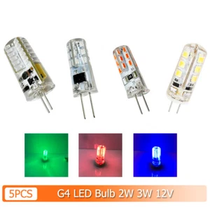 5x G4 Led Bulb Blue Red Light Bulbs 12v 2w Silicone 3w Green Mini Chandeliers - Picture 1 of 14