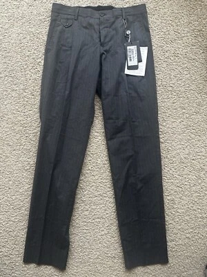 MSRP $700 DOLCE & GABBANA Trouser Cotton Gray Stripes Trouser IT44 / W28-30 - Image 1 of 4
