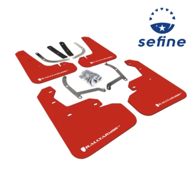 Abas de lama vermelhas Rally Armor com logotipo branco para 2017+ Subaru Impreza 4-dr / 5-dr - Imagem 1 de 4