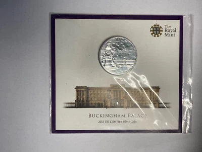 2015 UK £100 Fine Silver Buckingham Palace coin only 47,013 issued - unopened  - Image 1 of 3