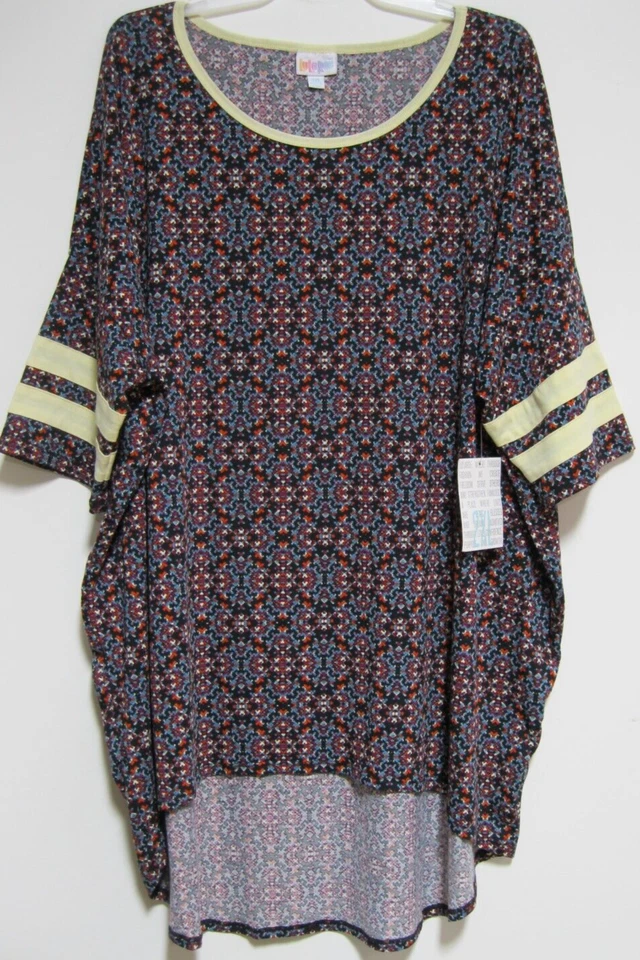 LuLaRoe Women XL Irma Tunic Shirt Top High Low Hem Short Sleeve RN142161