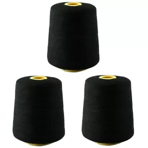 3 Cones Black Portable Hand Held Bag Closer Machine Thread - 8 Oz. Cones - Picture 1 of 1