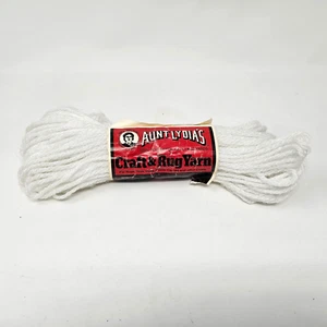 Vintage Aunt Lydias Craft & Rug Yarn 805 White 60 Yards Polyester Dye Lot 552141 - Picture 1 of 5