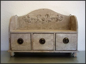 SHABBY CHIC - Kommode/Regal/Hängeschrank/Gewürzregal Vintage Landhausstil Holz-1 - Bild 1 von 4
