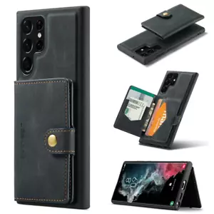 JEEHOOD 2in1 Leather Wallet Case for Samsung S22 A73 Note8 Magnetic Holder Cover - Picture 1 of 16