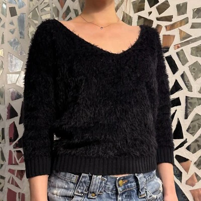 Suéter Top Marciano Guess Imitación Piel Escote Abierto Negro Italia Talla 2 Foto 1 de 4