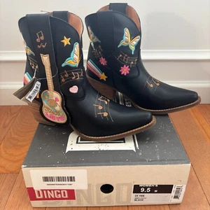 Dingo Melody Leather Western Cowboy Booties Womens 9.5 Boots Guitar Music Notes - Picture 1 of 6