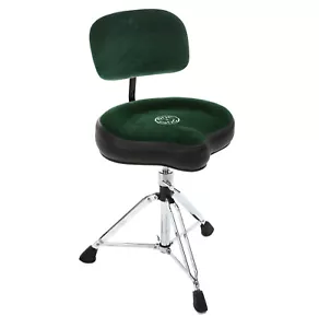 Roc n Soc Moto Seat Drum Stool Throne With Backrest GREEN - Picture 1 of 3