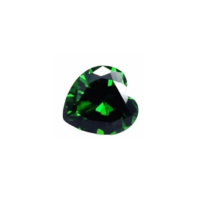 Emerald Heart Shape Faceted Gemstone Heart Shaped Cut Medium Green Emerald Gem - Image 1 of 4