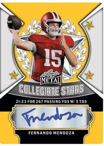 2025 Leaf Metal Collegiate Stars Fernando Mendoza Autograph Presale Indiana - Bild 1 von 1