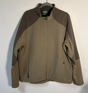 LL Bean Mens Full Zip Fleece Lined Brown Jacket XL Tall - Picture 1 of 11