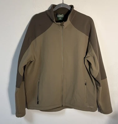 LL Bean Mens Full Zip Fleece Lined Brown Jacket XL Tall - Image 1 of 4