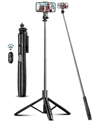 180 cm Mobile Phone Tripod Stand & Selfie Stick, Universal Phone - Image 1 of 4