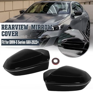 For BMW 5 Series G60 i5 M5 2023 2024 2025 Glossy Black Side Mirror Cover Caps - Bild 1 von 15