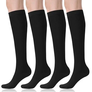 Vestidos de tubo clásicos adultos atléticos tradicionales hasta la rodilla calcetines paquete de 4-negro - Imagen 1 de 8