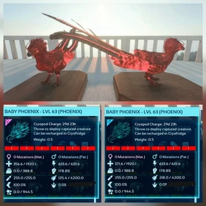 PHOENIX FULL RED ID01 BABY PAIR ARK ASCENDED PVE PC/XBOX/PS5 - Picture 1 of 4